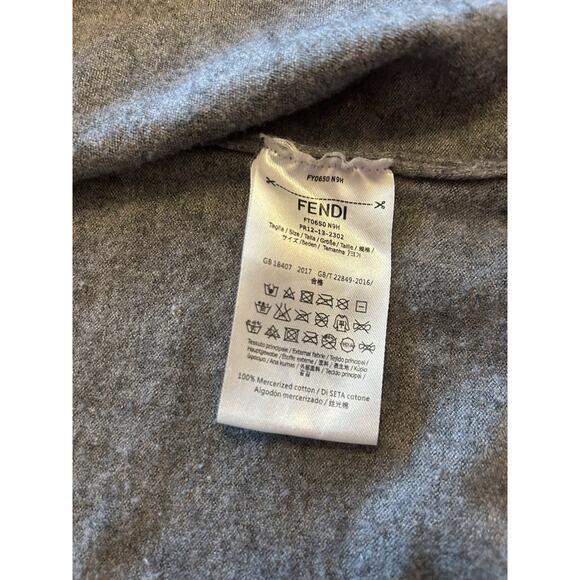 2017 Fendi Monster Bug Eye Women’s Small Gray Cardigan Sweater Open Front Cotton - Picture 11 of 16